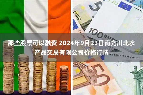 那些股票可以融资 2024年9月23日南充川北农产品交易有限公司价格行情